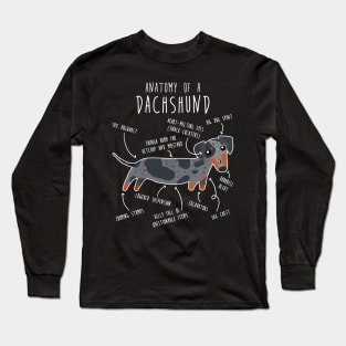 Blue Dapple Dachshund Dog Anatomy Long Sleeve T-Shirt